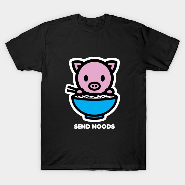 Year Of The Pig Send Noods Pho Ramen Funny Cute Animal Lover Bambu Brand T-Shirt by Bambu